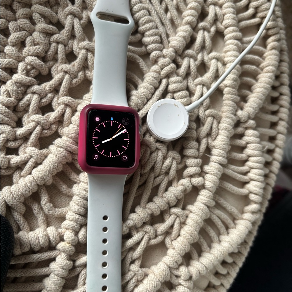 Apple Series 3 Smartwatch with Pink Case and White Band